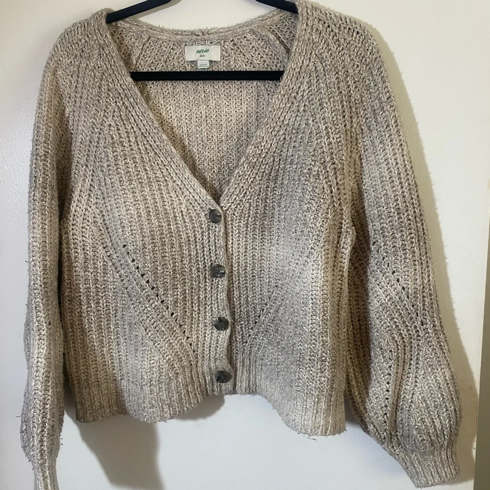 Aerie Space Dye Chunky Knit Crop Sweater M - Picture 4 of 8